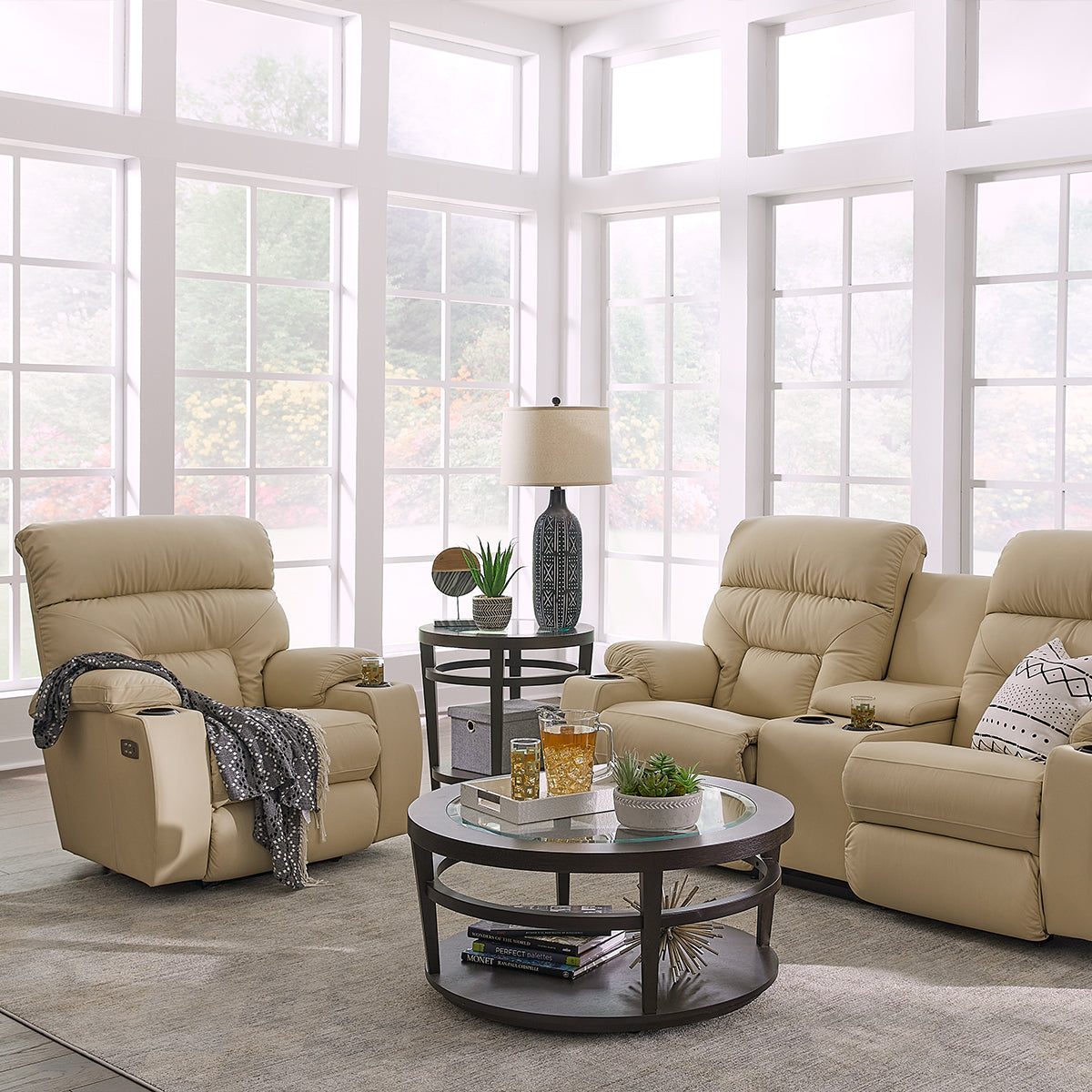 ФОТЬОЙЛ С РЕЛАКС МЕХАНИЗЪМ LA-Z-BOY SPECTATOR WAY RECLAINER HALLENDALE SAND