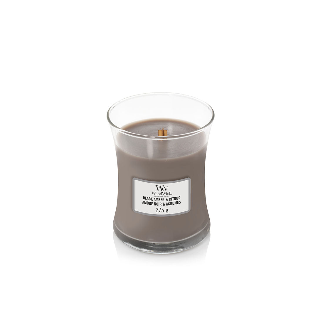СВЕЩ WOOD WICK BLACK AMBER CITRUS