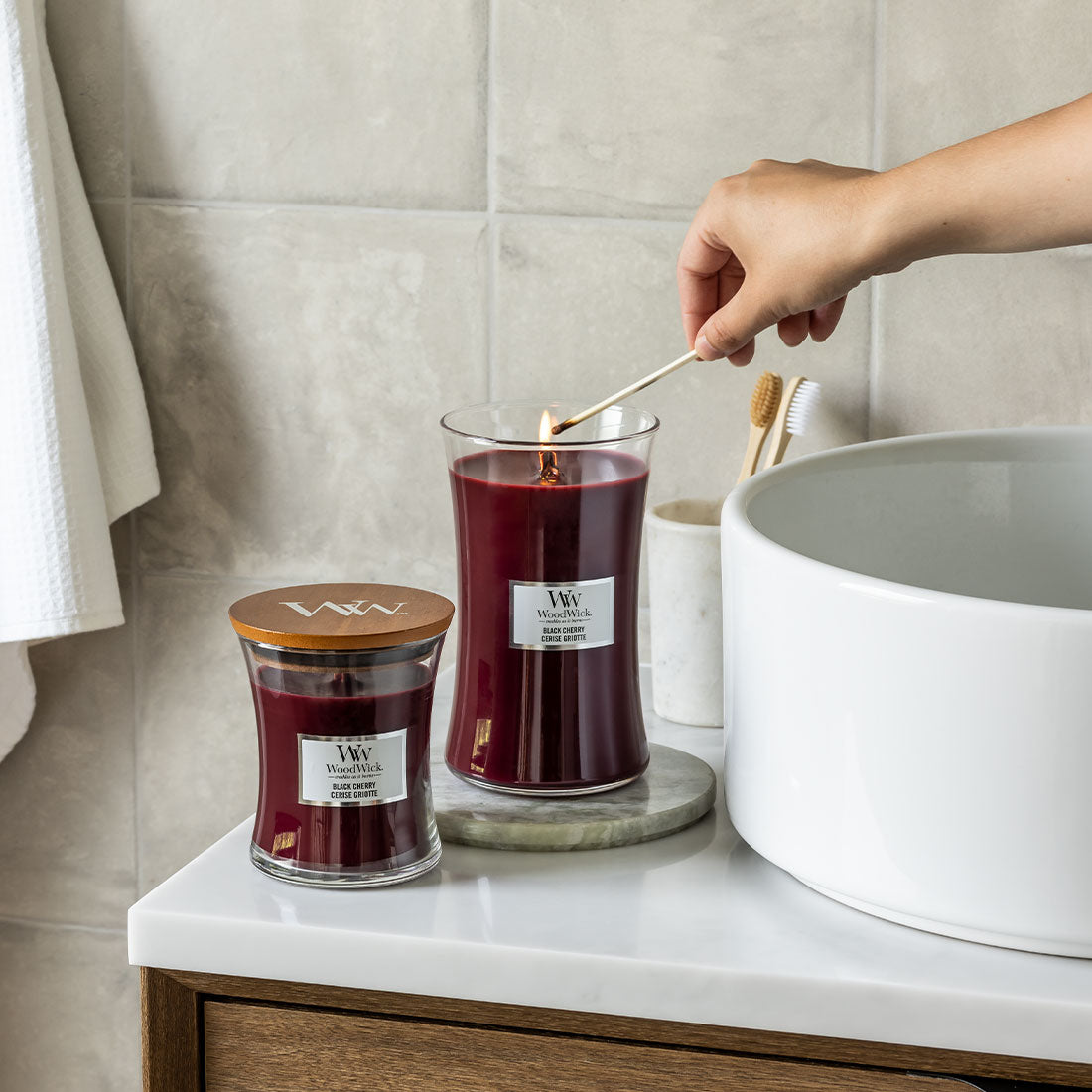 СВЕЩ WOOD WICK BLACK CHERRY