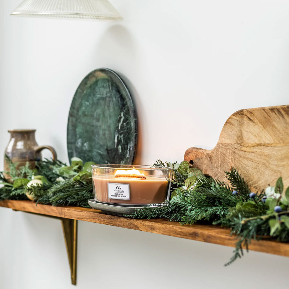 СВЕЩ WOOD WICK SANTAL MYRRH ЕЛИПСА
