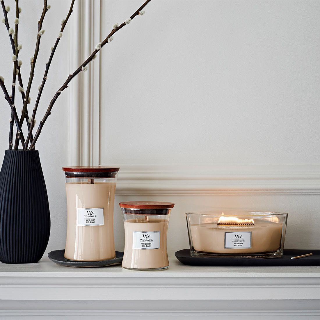 СВЕЩ WOOD WICK WHITE HONEY