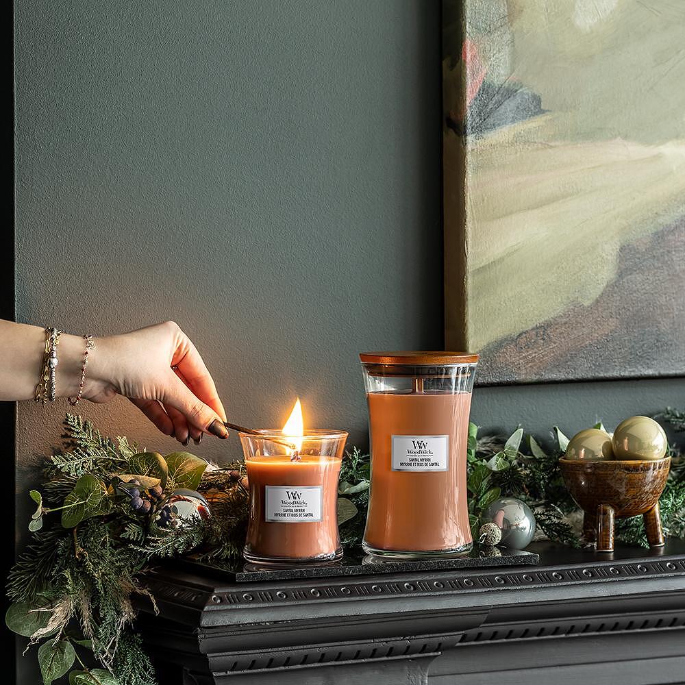 СВЕЩ WOOD WICK SANTAL MYRRH