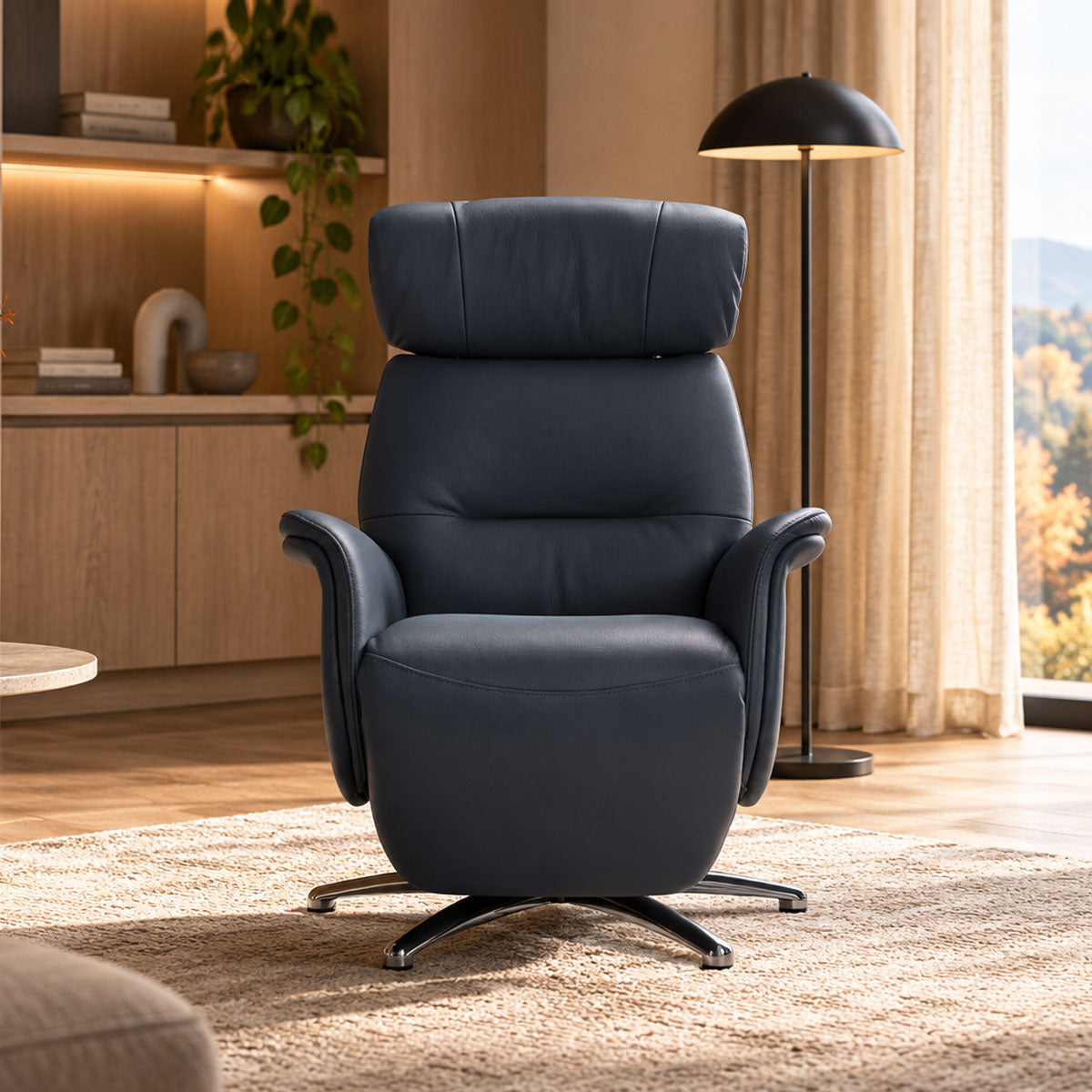 КОЖЕНО КРЕСЛО С ЕЛЕКТРИЧЕСКИ МЕХАНИЗЪМ + БАТЕРИЯ NICOLETTI HOME HAPPYNESS MACAO 81 BLU