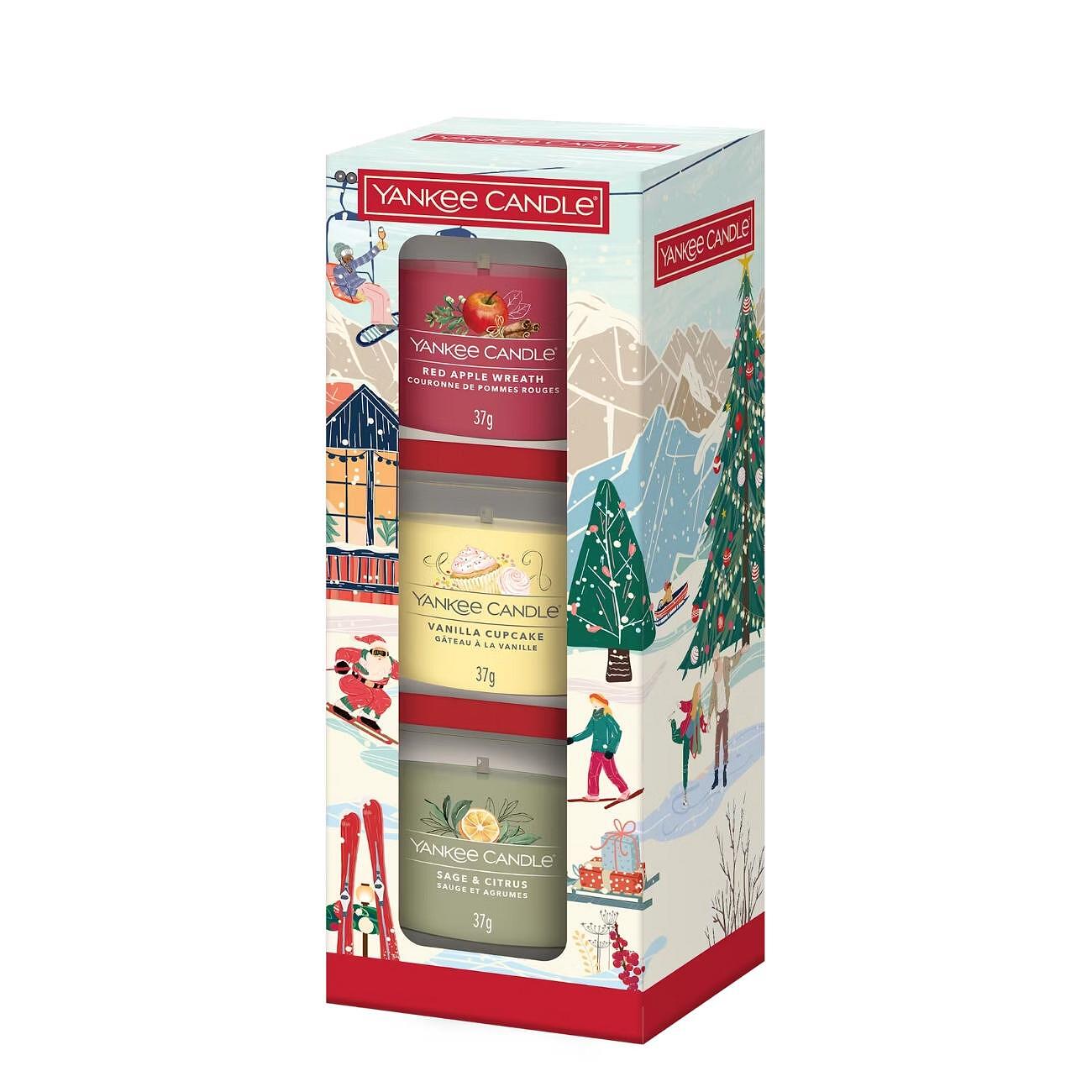 КОЛЕДЕН КОМПЛЕКТ СВЕЩИ YANCEE CANDLE 3 ВОТИВА 2025 HOLIDAY PARTY