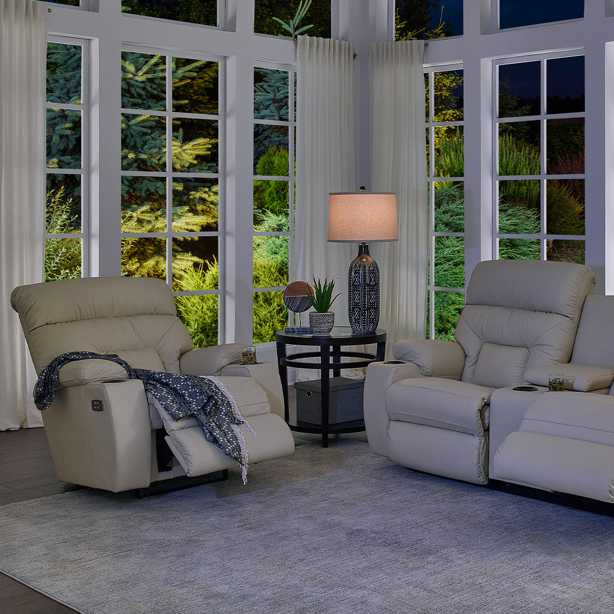 ФОТЬОЙЛ С РЕЛАКС МЕХАНИЗЪМ LA-Z-BOY SPECTATOR WAY RECLAINER HALLENDALE CHARCOAL